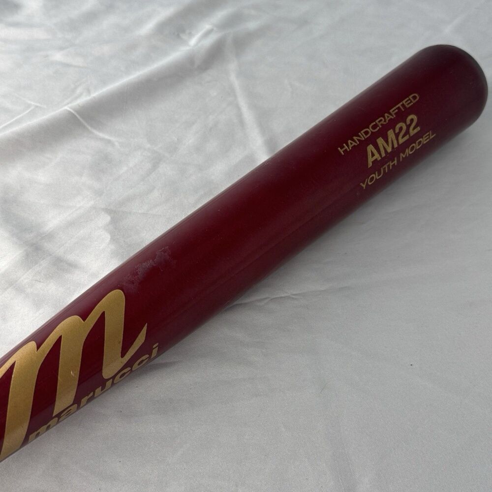 Marucci Youth Baseball Bat AM22 Handcrafted Wood Pro Model 30.5” 26 Oz Red Beige - Picture 4 of 10